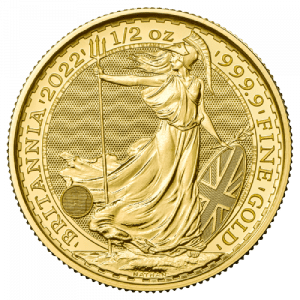 Złota moneta Britannia 1/2 oz 2022 rewers