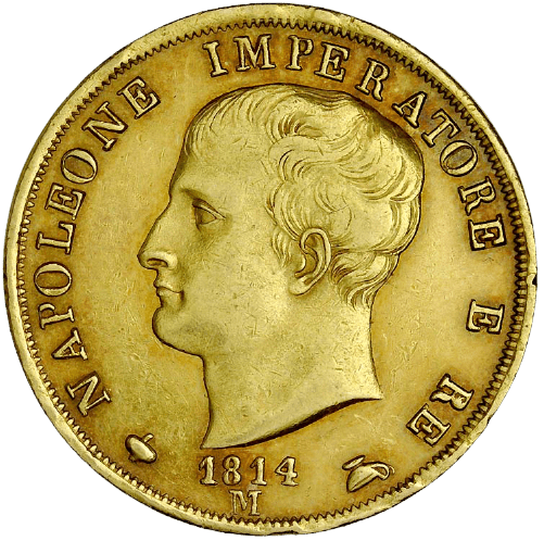 Złota moneta lokacyjna 40 Lirów Włochy rewers