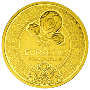 Złota moneta Mistrzostwa Europy UEFA 2 oz 500 zł 2012 rewers