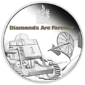 Srebrna moneta James Bond 007 Diamonds Are Forever 50. rocznica 1 oz 2021 proof rewers