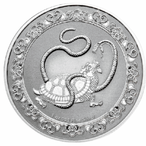 Srebrna moneta Niebiańskie Zwierzęta Żółw 1 oz 2021 rewers