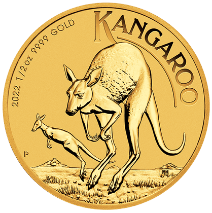 Złota moneta Australijski Kangur 1/2 oz 2022 rewers
