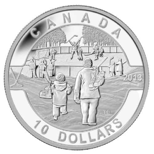 Srebrna moneta O Kanado Hokej 1/2 oz 2013 rewers