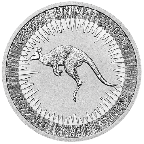 Platynowa moneta Australijski Kangur 1oz 2022 rewers