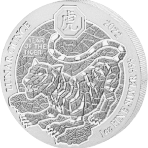 Srebrna moneta Rwanda Lunar Rok Tygrysa 1oz 2022 rewers