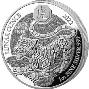 Srebrna moneta Rwanda Lunar Rok Tygrysa 1oz 2022 proof rewers