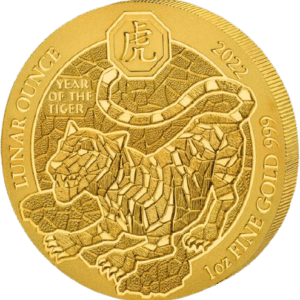 Złota moneta Rwanda Lunar Rok Tygrysa 1oz 2022 rewers