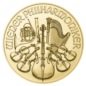 Złota moneta Filharmonicy Wiedeńscy 1 oz 2022 rewers