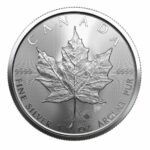 Srebrna moneta Kanadyjski Liść Klonowy 1 oz 2021 rewers