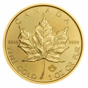 Złota moneta Kanadyjski Liść Klonowy 1 oz 2021/22 rewers
