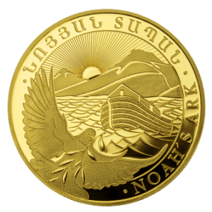 Złota moneta Arka Noego 1 g 2022 rewers