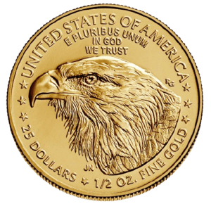 Złota moneta Orzeł Amerykański 1/2 oz 2022 rewers